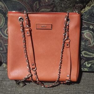 DKNY Tangerine Shoulder Bag with Chain Straps